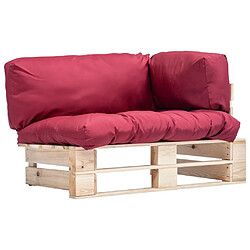 vidaXL Canapé de jardin palette avec coussins rouge Pinède 