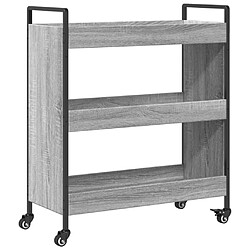 Maison Chic Desserte de cuisine | Chariot de cuisine | Meuble de rangement roulant sonoma gris 70x30x82 cm bois d'ingénierie -GKD42504