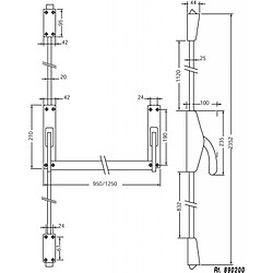 Serrure anti panique barre de pousee CROSSBAR 89 1 a 3 points 950 mm JPM pas cher