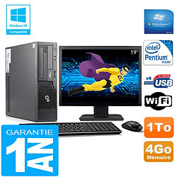 PC Fujitsu Esprimo E500 E85+ SFF Intel G640 4Go Disque 1 To Wifi W7 Ecran 19" - Occasion