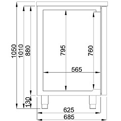 Refroidisseur de Boisson Avec Evier - 3 Portes - Combisteel