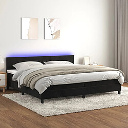 Sommier à lattes LED,Cadre à lattes de lit avec matelas pour Adulte Noir 200x200cm Velours -MN30139