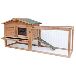 Helloshop26 Clapier à lapin rongeurs XXL espaces extérieur grand abri 156 cm bois d'épicéa 16_0002238