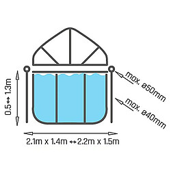 Dôme pour piscine tubulaire rectangulaire 2,20 x 1,50 m - Exit Toys
