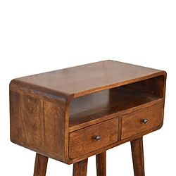 Artisan Furniture Table console mini en bois massif noyer avec fente ouverte, entrée ou couloir pas cher