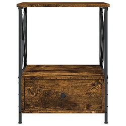 Acheter vidaXL Table de chevet chêne fumé 50x41x65 cm bois d'ingénierie