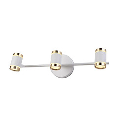 Vente-Unique Applique de salle de bain LED en aluminium 3 spots - L. 45 cm - Blanc et doré - ASHFORD pas cher