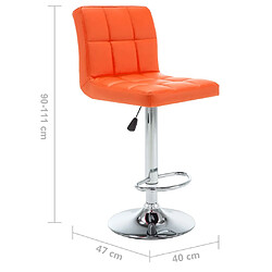 vidaXL Tabourets de bar lot de 2 orange similicuir pas cher