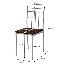 Acheter ML-Design Set table de salle à manger avec 4 chaises 110 cm marron/chêne foncé MDF/acier