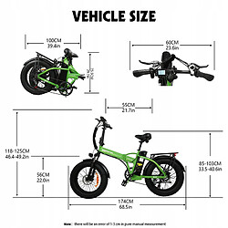 Acheter Autrement Vélo électrique Pliable BAOLUJIE GPS-DZ2002 48V 16AH,750W Moteur,45KM/H,Portée 80KM-20"*4.0 - SHIMANO 7-Vert