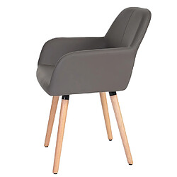 Mendler Chaise de salle à manger HWC-A50 II, fauteuil, design rétro des années 50 ~ similicuir, gris