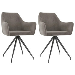 Decoshop26 Lot de 2 chaises de salle à manger cuisine design moderne velours gris clair CDS020508 