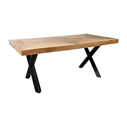 Table Romimex Noir Naturel Bois d'acacia 180 x 77 x 100 cm 