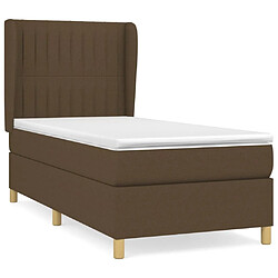 Maison Chic Structures de lit + matelas,Lit à sommier tapissier avec matelas Marron foncé 80x200 cm -MN38101