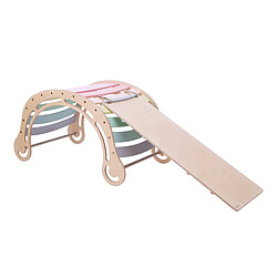 KateHaa Arche d'escalade XXL en bois avec mur d'escalade aux couleurs pastel | Arche d'escalade intérieure / Structure d'escalade pour enfants | Jouets Montessori