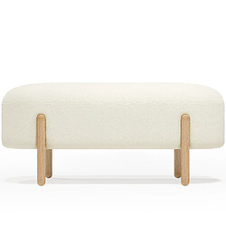 ICONIK INTERIOR Banc Rembourré en Bouclé - Curve Blanc