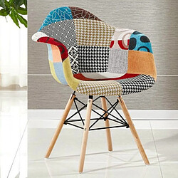 Life Interiors Set of 4 Moda Eiffel Patchwork Armchair Multicolor