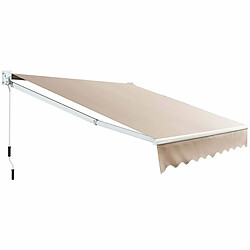 Helloshop26 Store banne auvent rétractable manuel tissu 245x200 cm angle ajustable 40°-100° sans perçage pour balcon/jardin beige marron 20_0001100