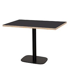 Restootab Table 120x70cm - modèle Round noir chants bois