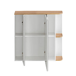 Vente-Unique Armoire murale de salle de bain avec miroirs - Coloris naturel clair et blanc - 94 cm - ANIDA