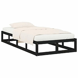 Avis Maison Chic Lit adulte - Lit simple Cadre de lit,Structure du lit Contemporain Noir 100x200 cm Bois massif -MN42363