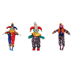 Porcelaine poupées clowns pied suspendu amusants 3pcs 18cm Vintage Porcelaine Suspendus Pied Poupée Clown Arlequin Poupée Drôle Clown Poupées Modèle