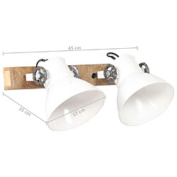 vidaXL Lampe murale industrielle Blanc 45x25 cm E27 pas cher