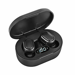 Casque Sans Fil E7S, Écran Led Pour Écouteurs À Réduction De Bruit 5.0 Bluetooth, Grande Capacité De Charge 300Mah Casque Noir 