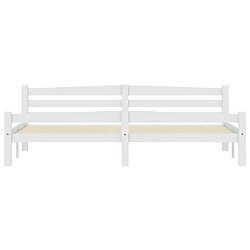 Avis vidaXL Cadre de lit sans matelas blanc bois massif de pin 200x200 cm