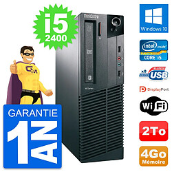 PC Lenovo ThinkCentre M82 SFF Intel i5-2400 RAM 4Go Disque 2To Windows 10 Wifi - Occasion