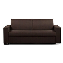 Inside 75 Canapé convertible 3-4 places SELECT matelas 16cm sommier lattes 160cm RENATONISI microfibre marron