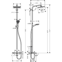 Hansgrohe - Colonne de douche Crometta E 240 1 jet avec mitigeur baignoire chromé