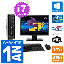 PC HP 8300 SFF Ecran 22" Intel i7-3770 RAM 4Go Disque Dur 1To Windows 10 Wifi - Occasion