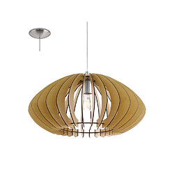 EGLO Suspension boule en bois et acier diamètre 50cm COSSANO - Bois naturel