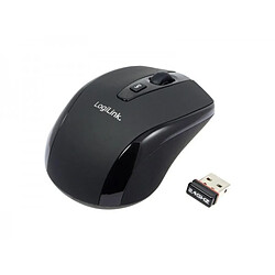 Alpexe Mini souris de voyage sans fil LogiLink 2.4 GHz Noire (ID0031)