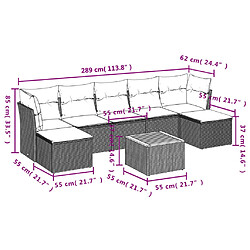 Avis vidaXL Salon de jardin 8 pcs avec coussins noir résine tressée