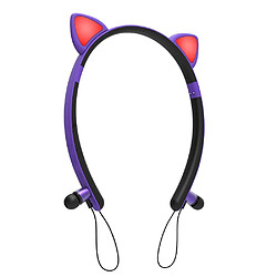 Avis Justgreenbox Casque Bluetooth de style chat, Mauve