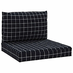 Maison Chic Lot de 2 Coussins Confort,Coussins de palette motif à carreaux noir tissu Oxford -GKD82846