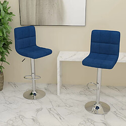 vidaXL Tabourets de bar lot de 2 bleu tissu 