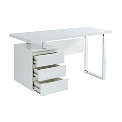 Acheter Vente-Unique Bureau avec 3 tiroirs - MDF - Blanc laqué - MYLAN II