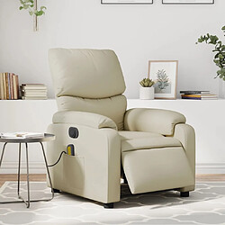 Maison Chic Fauteuil Relax pour salon, Fauteuil de massage inclinable électrique crème similicuir -GKD15419