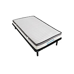 Vente-Unique Ensemble 90 x 200 cm cadre à lattes + matelas mousse mémoire de forme ép.19cm - ORTHOMEMORY de DREAMEA 