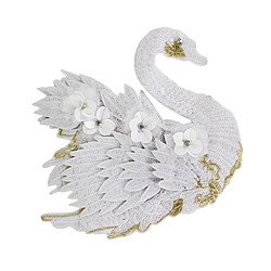 Acheter Swan 3D Swan Sequin Patchs Applique Pour Chapeaux Sacs Sacs Décor White Swan