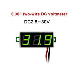 Acheter Wewoo Voltmètre Tensiomètre numérique 10 PCS 0,36 pouces à 2 fils, Affichage couleur, Tension de mesure: DC 2.5-30V (Vert)