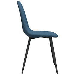 Acheter vidaXL Chaises à manger lot de 4 Bleu Velours