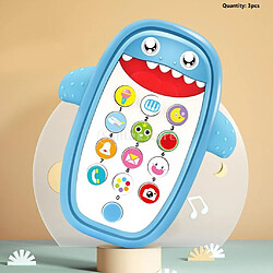 Ensemble De 3 Jouets De Téléphone De Dentition Intelligente Bébé Mignon Jouets électriques Bleu