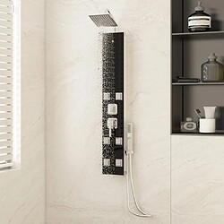 vidaXL Panneau de douche Verre 18x45,5x130 cm Noir