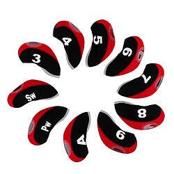 10 pcs Néoprène Golf Club Head Couvre Wedge Fer De Protection Noir + Rouge couverture de tête de néoprène