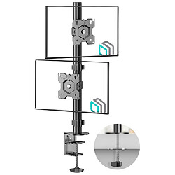 ONKRON Pied Ecran PC Double Ecran 13 - 34 Pouces, Bras Ecran PC 2 Ecran jusqu'à 8 kg Chanun - Double Support Ecran PC VESA 75x75 & 100x100/Accessoires Pour PC Inclinable Pivotant Rotatif D208E-B Noir 