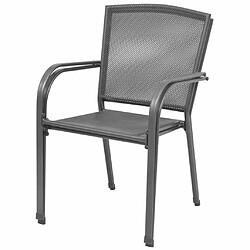 Avis Maison Chic Lot de 2 Chaises empilables de jardin - Fauteuil d'extérieur Acier Gris -MN73896